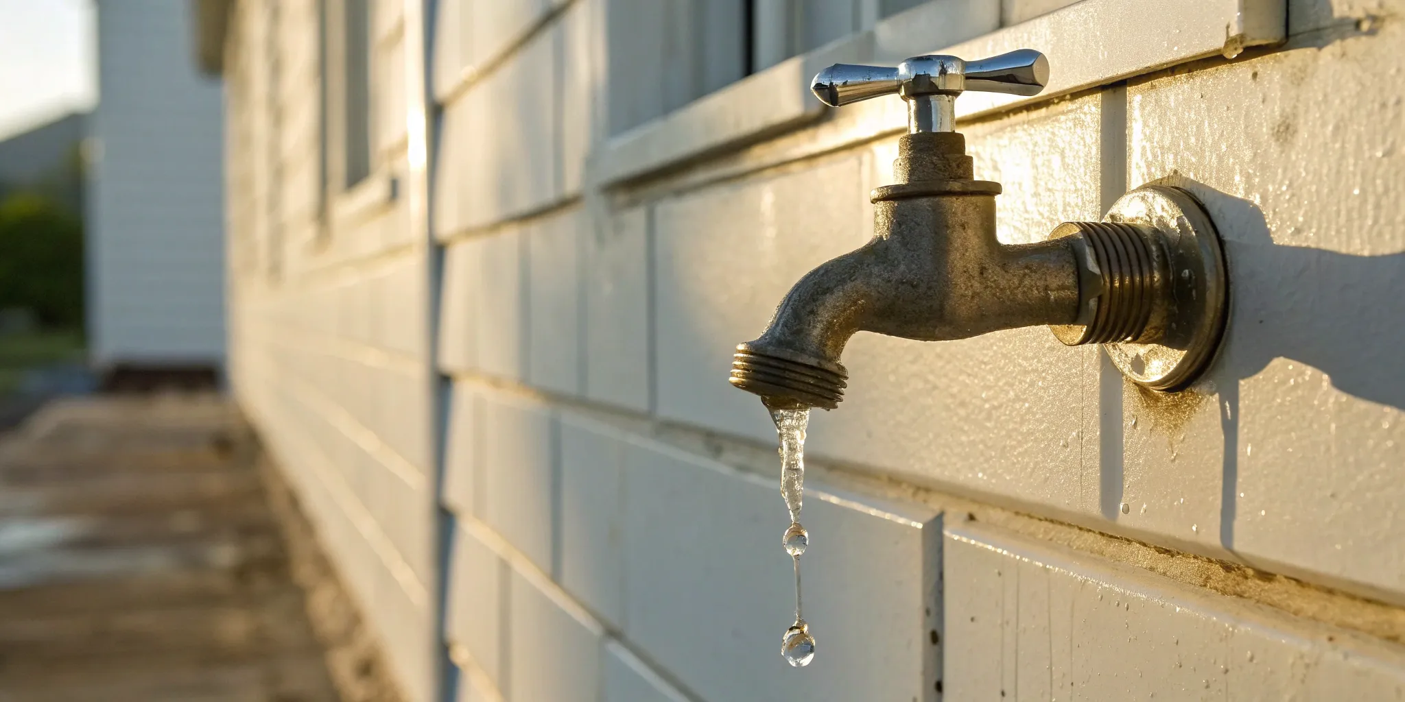 A dripping water shut off valve, a common sign that it needs replacement.