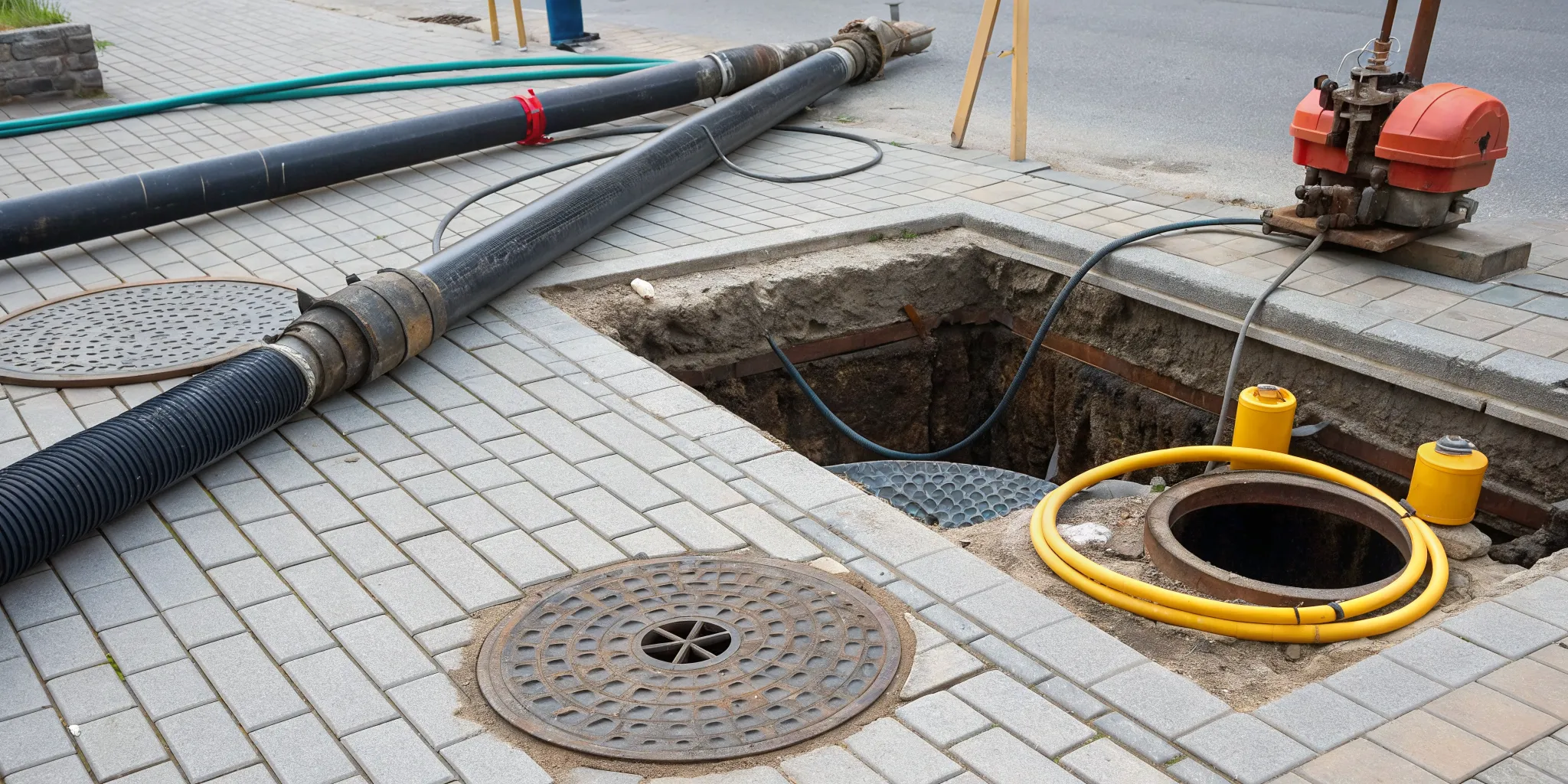 Sewer pipes and equipment for a liner repair, a method that has legal and safety regulations.