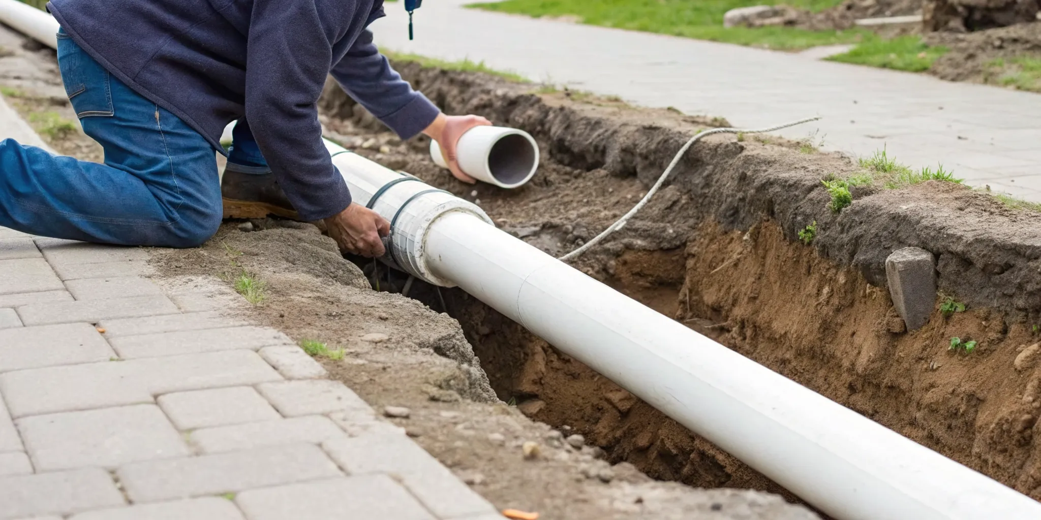 How to repair a broken PVC pipe in the ground with a new fitting.