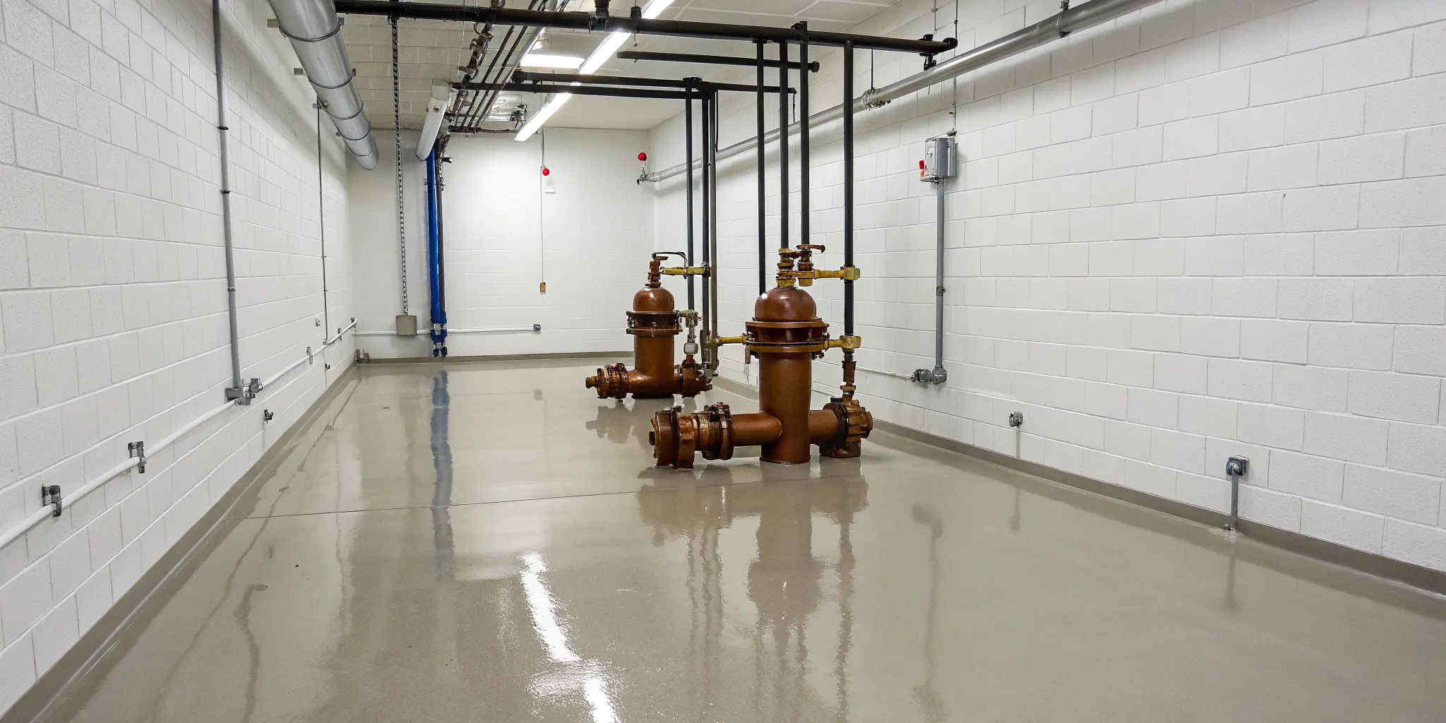Double check backflow preventer testing procedure in progress.