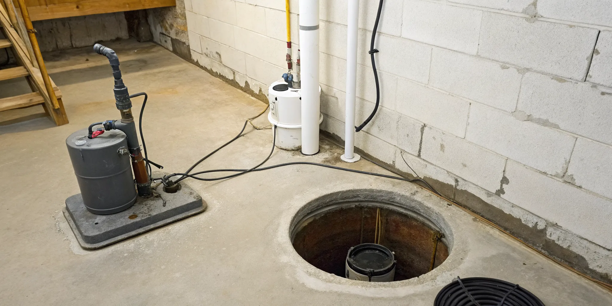 Sump pump repair for a basement system in Royal Oak, MI.