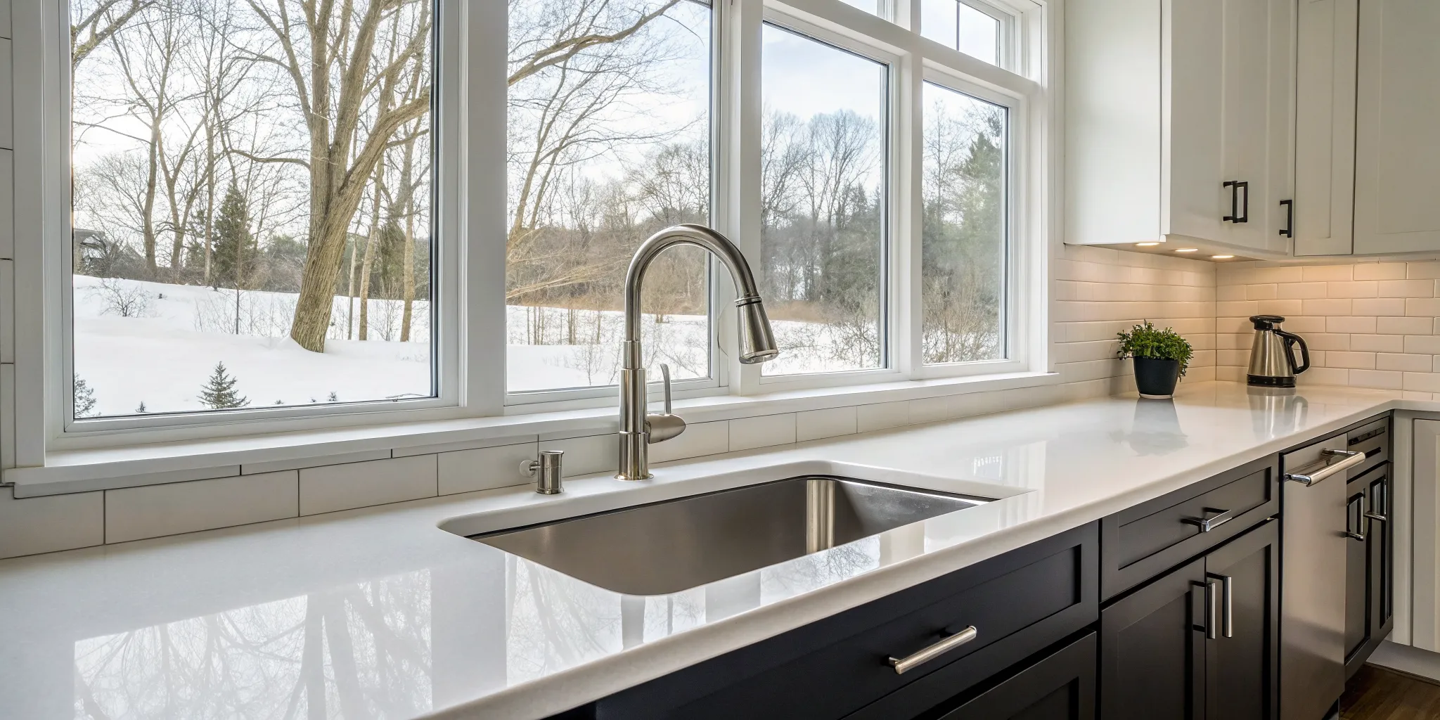 Modern kitchen sink with a garbage disposal needing repair in Pontiac, MI.
