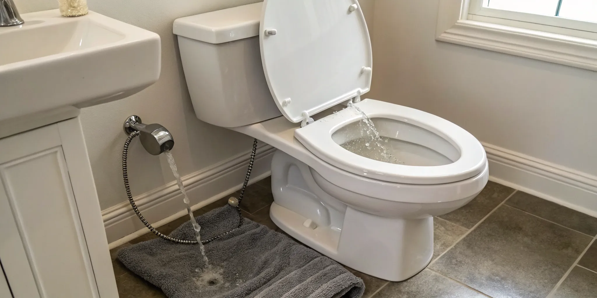 A toilet leaking on the floor is a sign to call a repair plumber in Troy, MI.